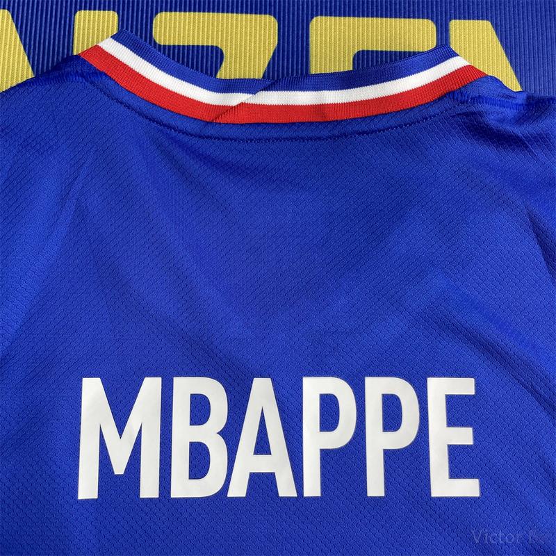 Mbappe No.10 Fan Edition Blue France Home Short Sleeve Soccer Jersey by Euro 2024