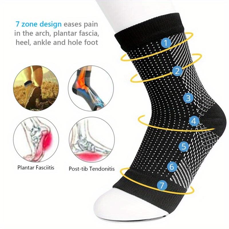 4 Pairs of Neuropathy Socks Ankle Bracket and Tendonitis Compression Socks Pain Relief Running Compression Stockings