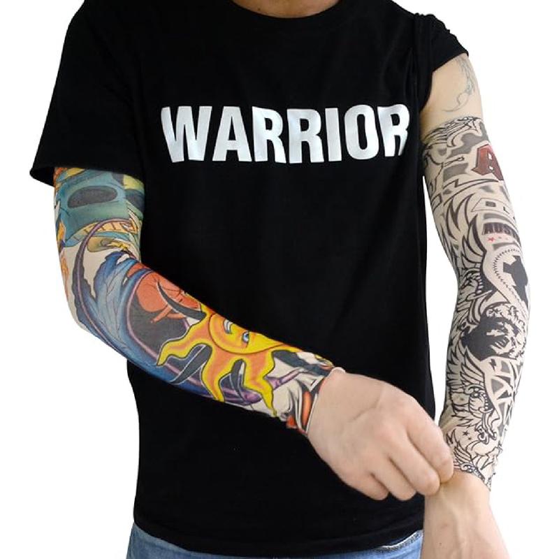 20 Pcs Temporary Tattoo Arm Sleeves Arts Fake Slip on Arm Sunscreen Sleeves Body Art Stockings Protector Designs Tribal Unisex Stretchable arm sleeves