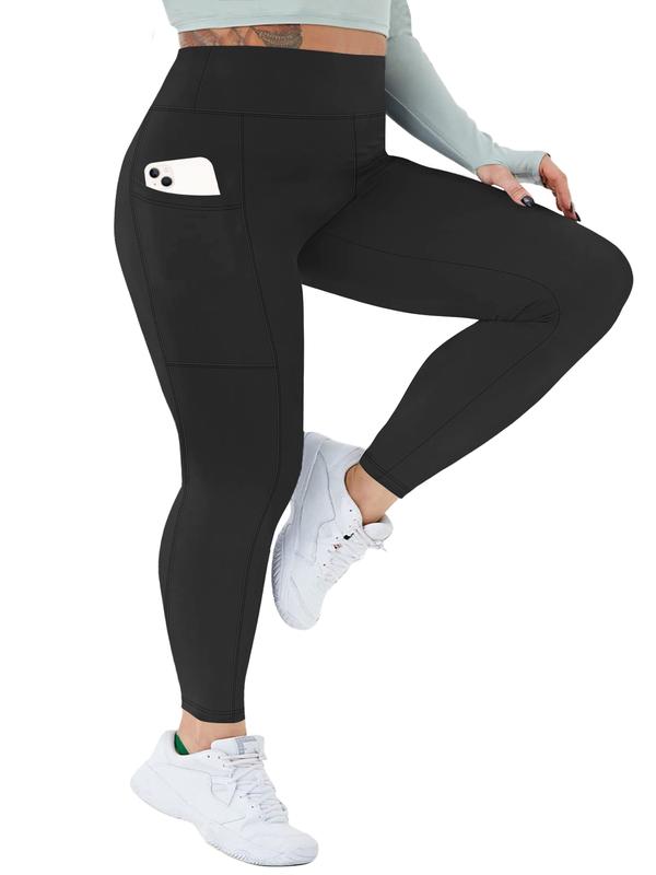 Women's Fleece Lined High Waisted Thermal Warm Pants with Pockets for Cold Winter Workout and Yoga - Bottom, Womenswear