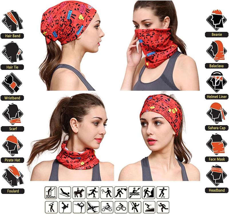 12 9 8 6 4 Pack Neck Gaiter for Women Balaclava Tube UV Face Mask Headband Men Ski Cooling Bandanas