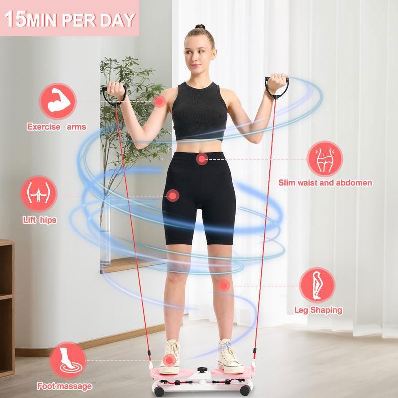 Silent double pedal double axis rebound belt pull rope rotary waist twisting machine fitness equipment waist twisting disc