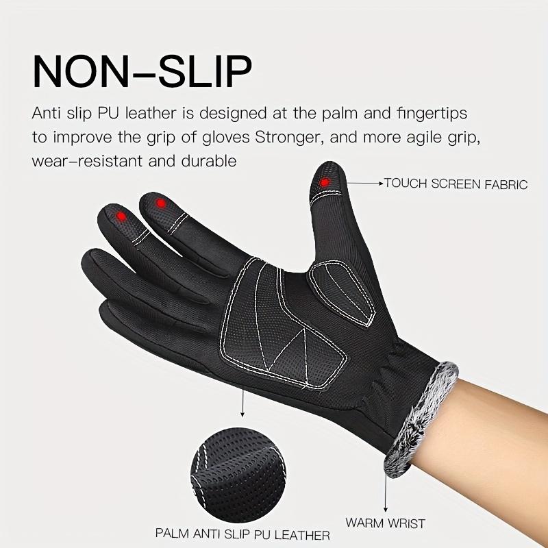 Kyncilor Touch Screen Winter Waterproof Fleece-Lined Wrist Warmth Cycling Running Gloves - Windproof, Hand Washable, Woven - Polyester Fiber - For Men & Women - Suitable for Winter Sports & Outdoor Activities - Perfect Gift for Valentine's Day,