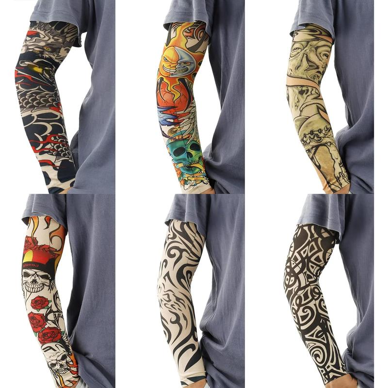 12Pcs Tattoo Sleeves for Men Arm Sleeves Fake Tattoos Sleeves to Cover Arms Cooling Sun Protection Sleeves  x