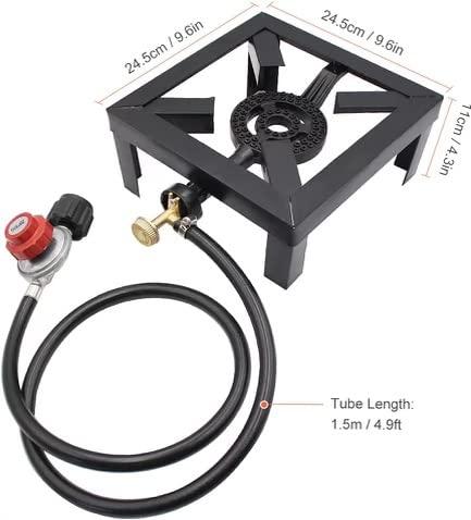 Propane Single Burner Camp Stove with CSA Listed Regulator and 4ft Hose (SA1200)