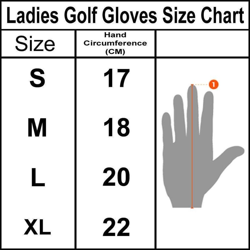 New Women's Golf Gloves Left Hand Cabretta Leather Sky Blue - Top Quality with Lycra Patterned