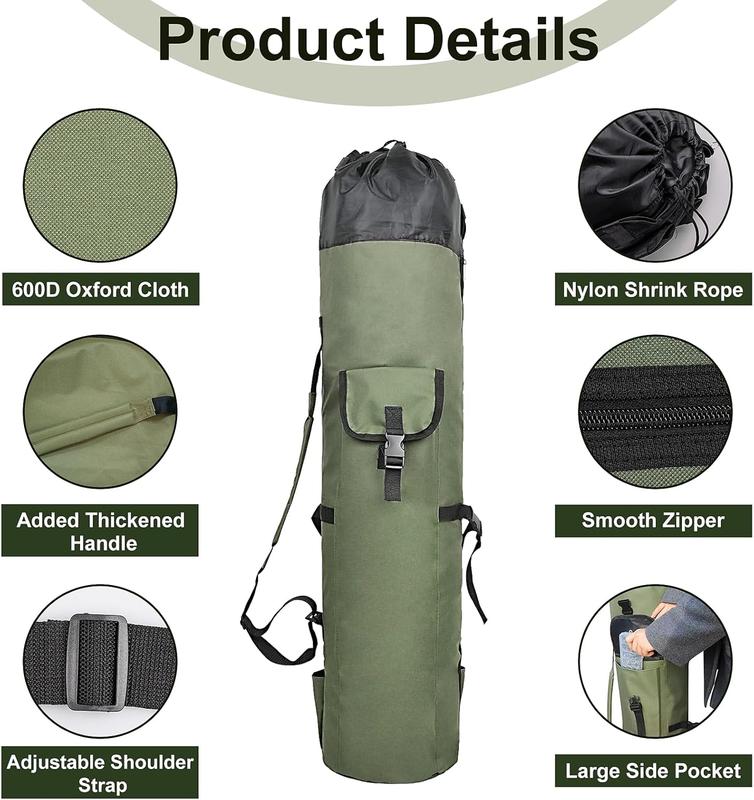 Fishing Rod Bag Fishing Rod Case Portable foldable Fishing Pole Bag Large Capacity Fishing Rods and Tackles Storage Bag Holds 5 Poles