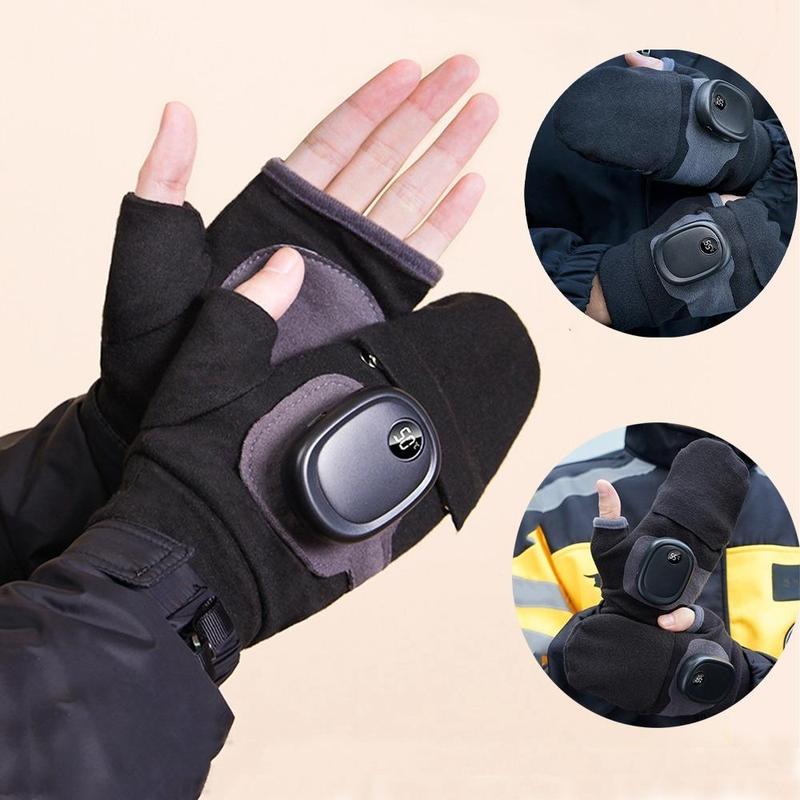 USB Rechargeable Heated Gloves, 1 Pair Windproof Touch Screen Gloves, Outdoor Sports Cycling Gloves, Warm Gloves for Men & Women