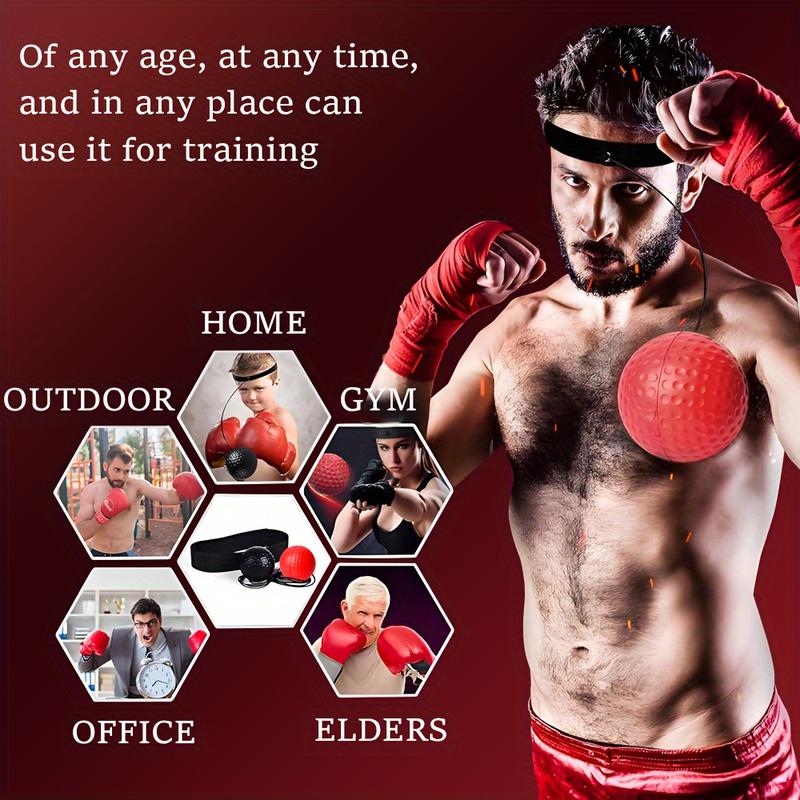 Boxing Reflex Ball - React Reflex Balls On String With Headband, Carry Bag And Hand Wraps - Improve Hand Eye Coordination, Punching Speed, Fight Reaction - For Boxing Training - Ideal Gift for Fighters & Martial Artists