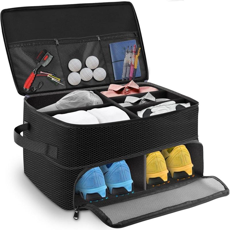 2 Layers Golf Trunk Organizer, Golf Accessories,  and Durable Golf Storage Bag, Golf Organizer for , Golf Gifts for Dad Father Grandpa