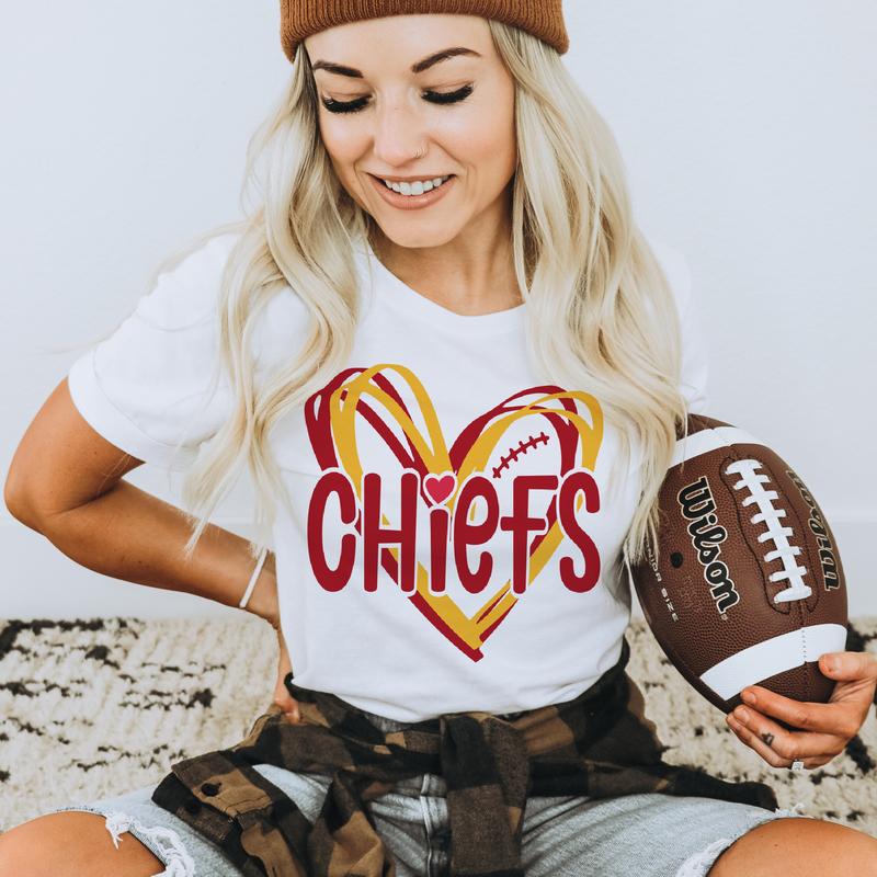 Football Heart Tees Valentine TEam Football T-Shirts Hometown Team Football Tees Sports Team T-Shirts Football Fan Tshirt Sports Football Fan Tees