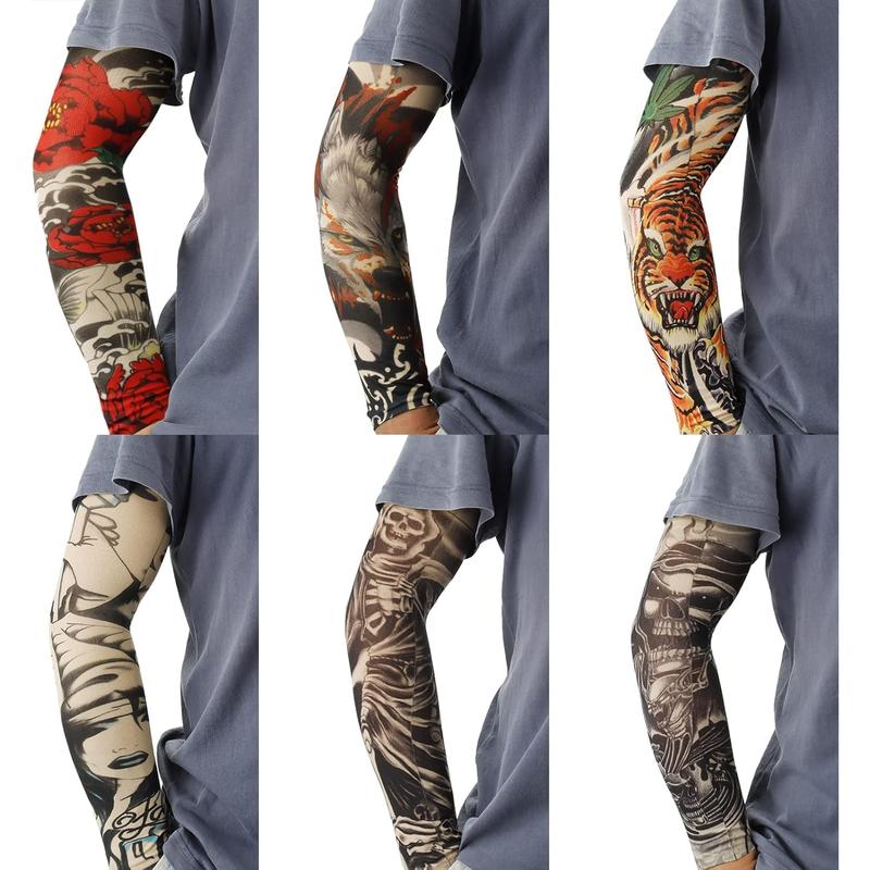 12Pcs Tattoo Sleeves for Men Arm Sleeves Fake Tattoos Sleeves to Cover Arms Cooling Sun Protection Sleeves  x