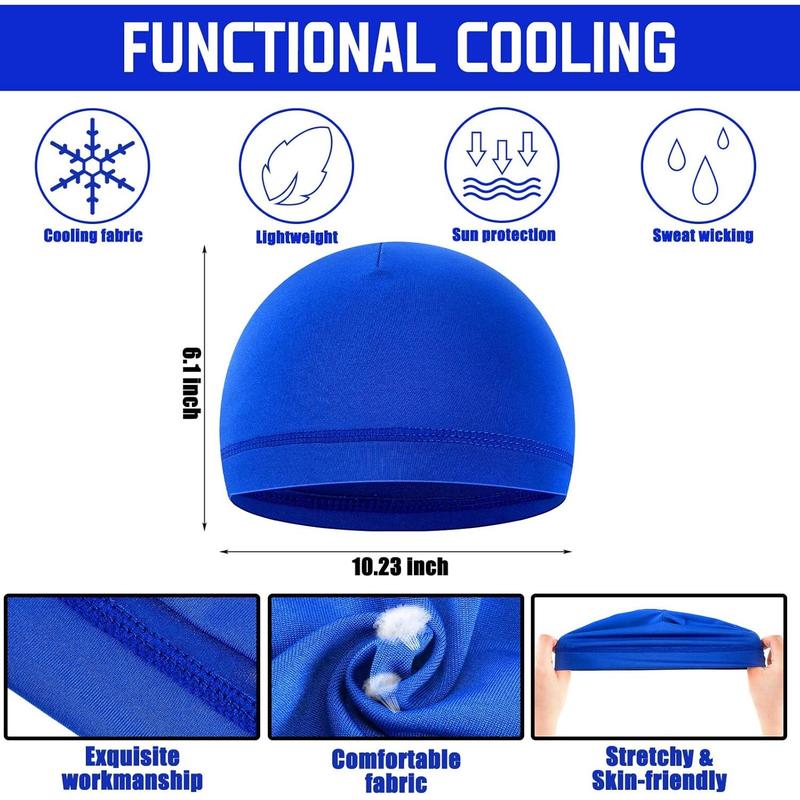 6 Pcs Men Cooling Skull Cap Helmet Liner Sweat Wicking Beanie Head Roll Bicycle Cycling Running Hat