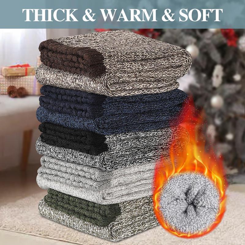 5 Pack Merino Wool Socks for Winter Warm Thermal Hiking - Women Men  Thick Hiking Socks for Camping Cozy Socks for Women Man