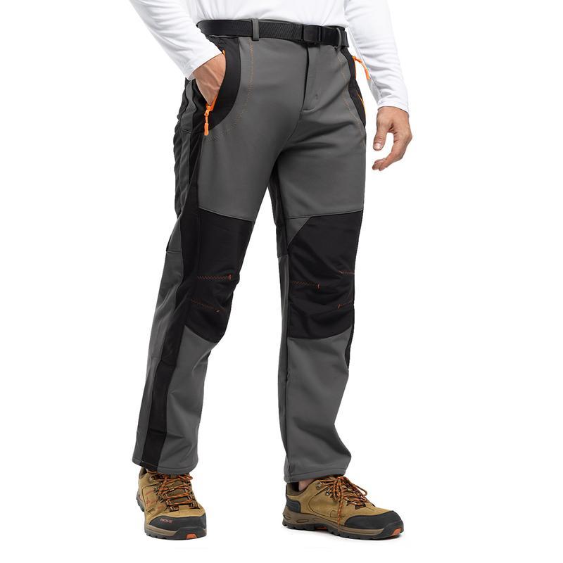 Men's Snow Ski Hiking Pants Waterproof Winter Fleece Lined Pants Camping Skiing Ice Fishing Pants with Belt Men's Camo