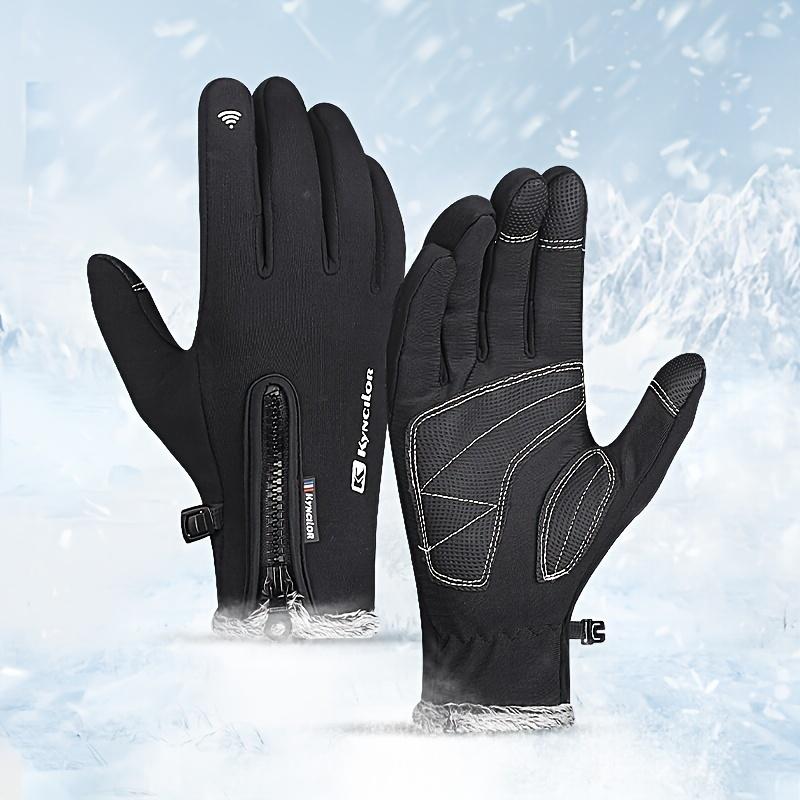 Kyncilor Touch Screen Winter Waterproof Fleece-Lined Wrist Warmth Cycling Running Gloves - Windproof, Hand Washable, Woven - Polyester Fiber - For Men & Women - Suitable for Winter Sports & Outdoor Activities - Perfect Gift for Valentine's Day,