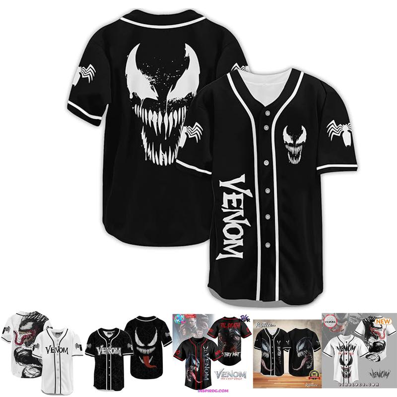 Venom Horror Movie Baseball Jersey Shirt for Men Women Halloween Outfits for Adults Young Horror Characters