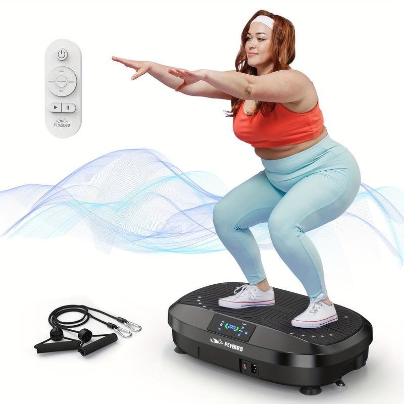 [fitcomfet]FLYBIRD 3D Vibration Plate Exercise Machine, With Remote Control & Resistance Bands, Suitable For Body Workout, Leg Exercise, Body Building