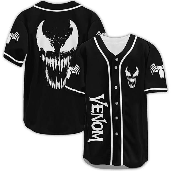 Venom Horror Movie Baseball Jersey Shirt for Men Women Halloween Outfits for Adults Young Horror Characters