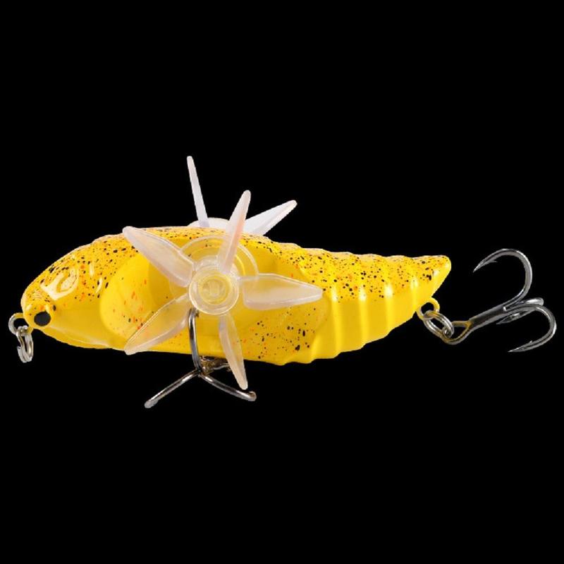 Bionic Insect Bait, 5 Counts Topwater Plastic Fishing Lure with Hook, Fake Fishing Bait, Outdoor Fishing Accessories for Fishing Enthusiasts