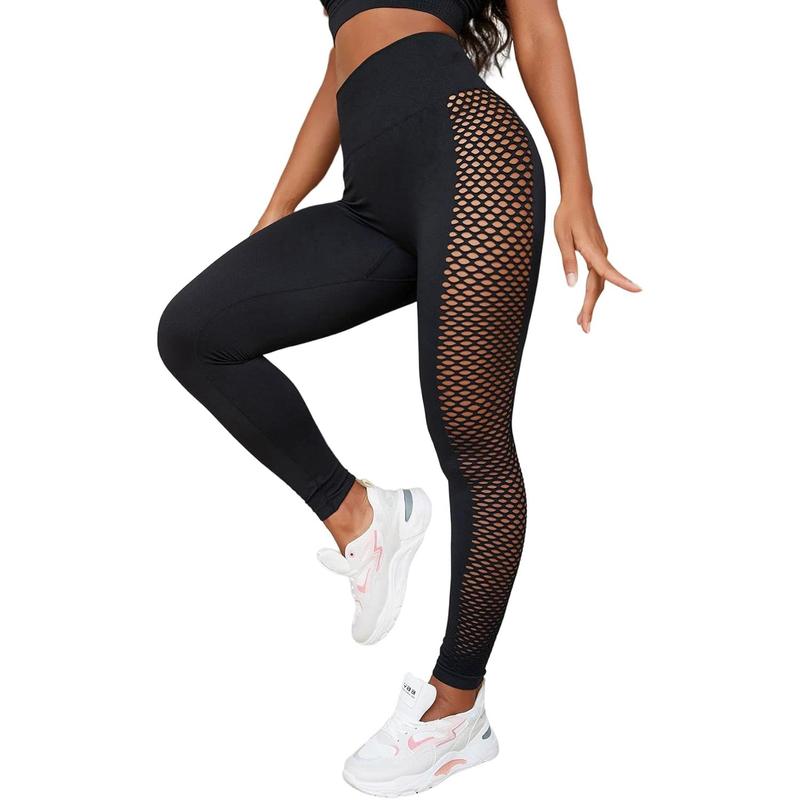 Fishnet Seamless High Waisted Tummy Control Workout Leggings Pants