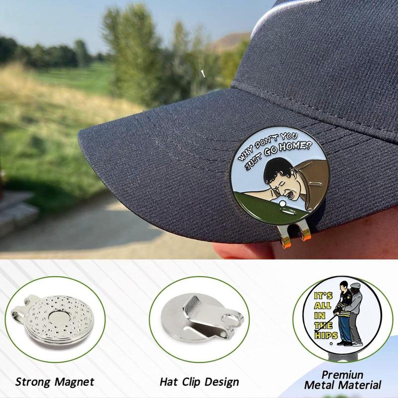 Magnetic Golf Ball Marker, 6 Counts set Golf Ball Marker with Hat Clip, Golf Accessories for Men Golfers Dad Boyfriend Husband Birthday Retirement Fathers Day