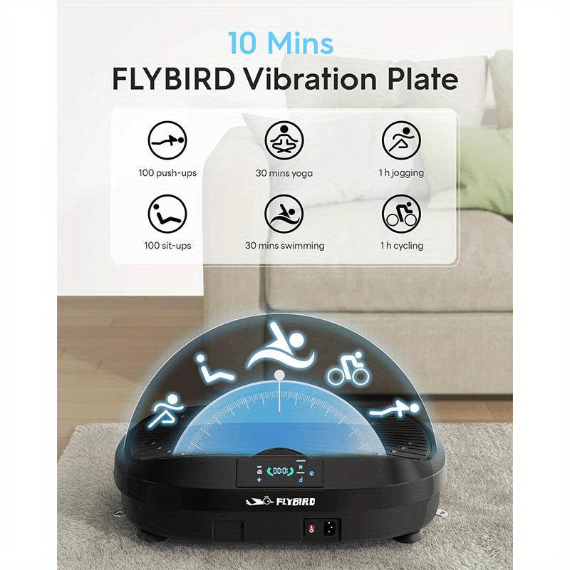 [fitcomfet]FLYBIRD 3D Vibration Plate Exercise Machine, With Remote Control & Resistance Bands, Suitable For Body Workout, Leg Exercise, Body Building