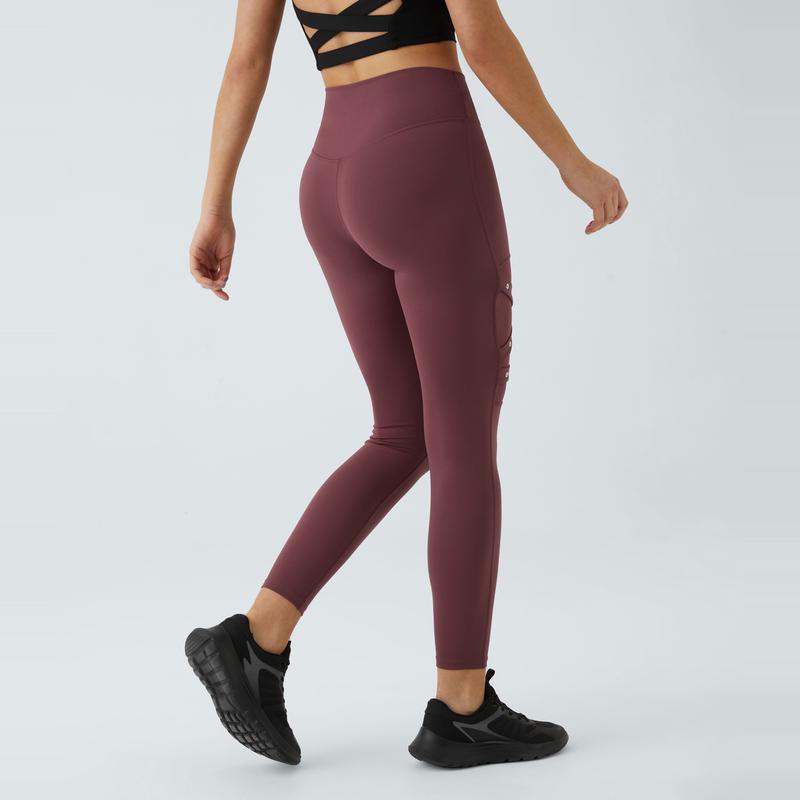 Halara SoftlyZero Eco High Waisted Crossover Contrast Mesh Adjustable Buckle Yoga 7 8 Leggings