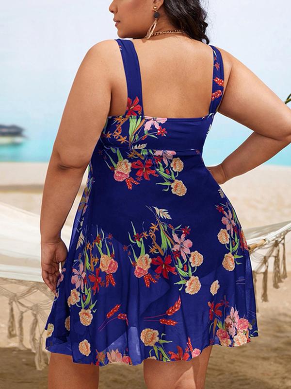 Plus Size Leopard Print Backless Split Swimwear, Women's One-piece Swimwear, Summer Beach Holiday Outfit, Summer Clothes Women, Plus Size Swimsuit, Plus Size Bathing Suits 2024