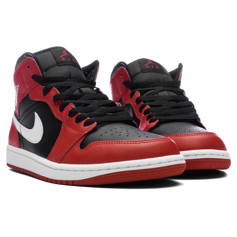 Nike Air Jordan 1 Mid Black Gym Red White DQ8426-061 Men's Fashion Sneaker New