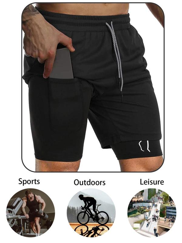 Men's Spider Print 2 in 1 Drawstring Waist Athletic Sports Shorts, Fall Outfits, Fallfreshness Casual Sporty Regular Fit Quick Drying Breathable Sports Shorts, Gym Shorts, Men Sports Shorts for Gym Workout Running