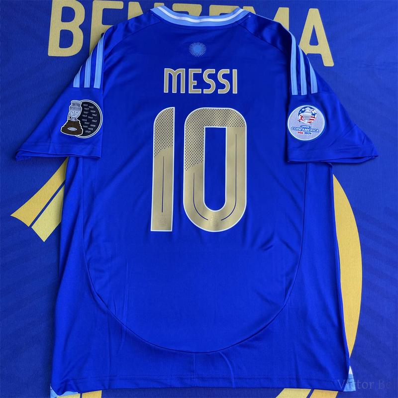 Copa America Argentina National Team Away Blue Soccer Jersey, Fan Edition No.10 Lionel Messi