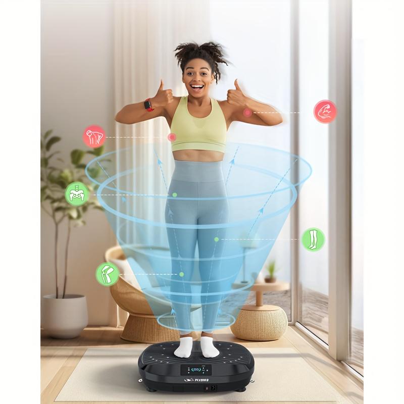 [fitcomfet]FLYBIRD 3D Vibration Plate Exercise Machine, With Remote Control & Resistance Bands, Suitable For Body Workout, Leg Exercise, Body Building