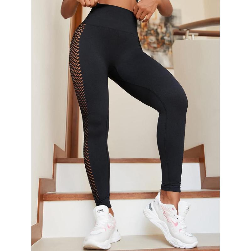 Fishnet Seamless High Waisted Tummy Control Workout Leggings Pants