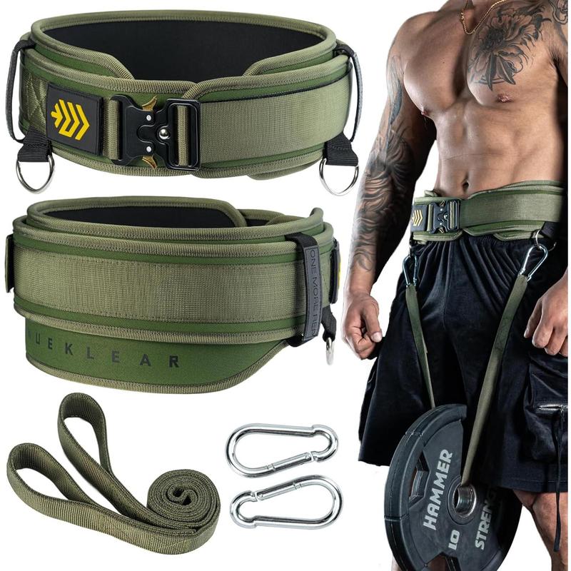 MANUEKLEAR Quick Locking Weighted Belt, Double-Layer Dip Belt for Weight Lifting, Weighted Pull Up Belt for Powerlifting Squat