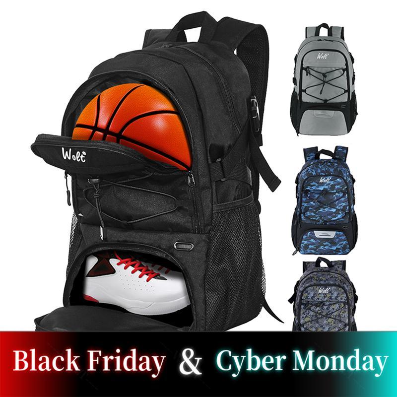 WOLT | Basketball Backpack Large Sports Bag with Separate Ball holder & Shoes compartment, Gym Bags For Men,Soccer Drawstring Backpack,Volleyball Bag