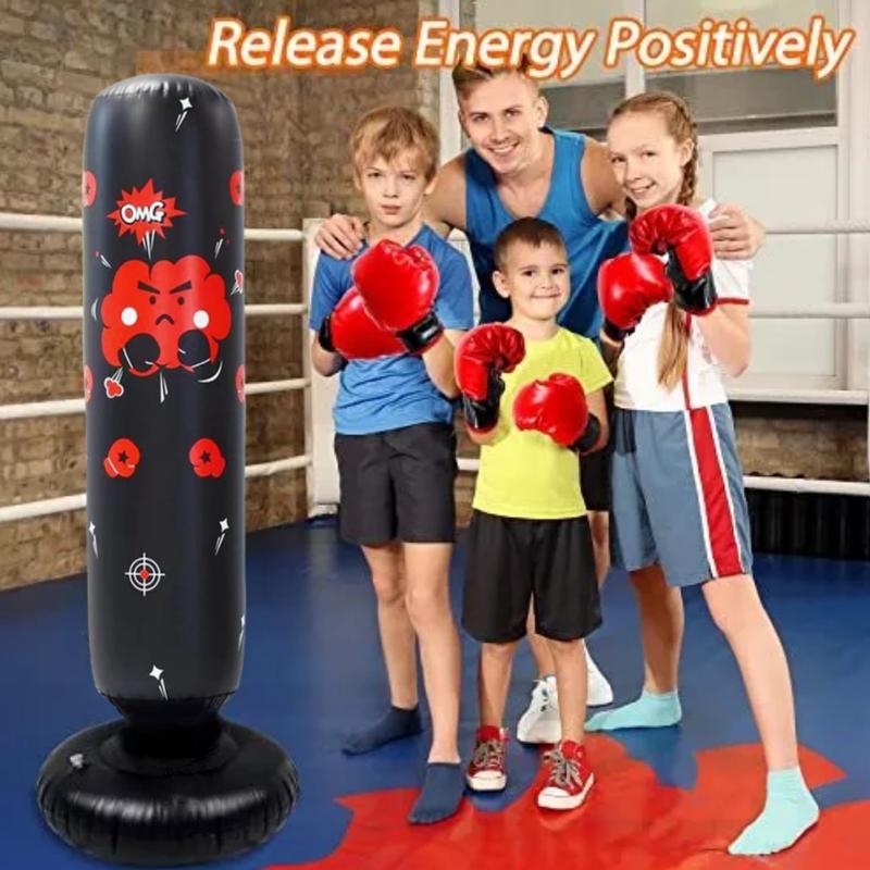 Inflatable Punching Bag for Kids 3-12, Training Boxing Equipment For Christmas Xmas Birthday Gifts, Free-Stand Punching Bag Practice Karate, Taekwondo