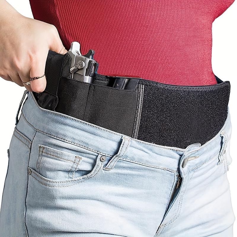 Belly Band Holster for Concealed Carry, for Men & Women, Elastic Breathable Holster for Most Pistols and Revolvers, Universal Fit Black