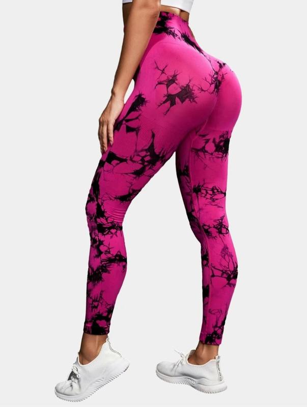 2 Pack  Tie Dye High Waisted Comfortable Workout Leggings for Women - Scrunch Rear Lifting Tummy Control Yoga Gym Athletic Pants