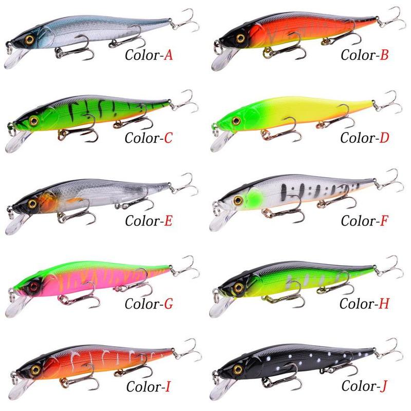 3D Eyes Artificial Fishing Lure, 10pcs set Simulation Fishing Bait with Separator Ring & Barbed Hook, Fishing Accessories for Outdoor Fishing