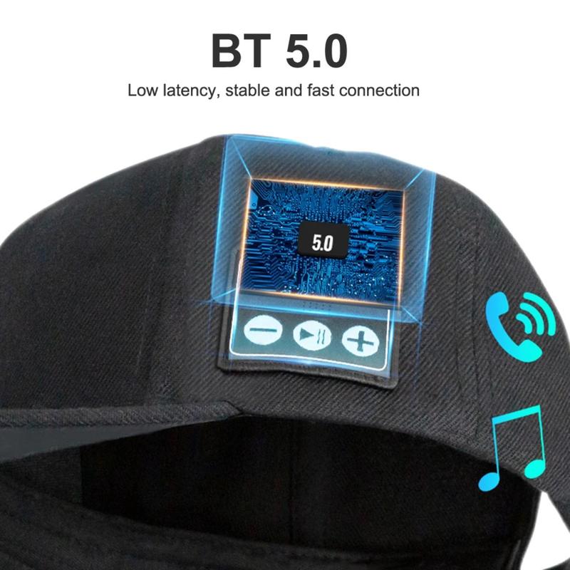 [Hot]2024 sale black high speed bluetooth 5.4 Hat with Bluetooth Speaker Adjustable Bluetooth Hat Wireless Smart Loudspeaker Cap For Outdoor Sport Baseball Cap With Mic