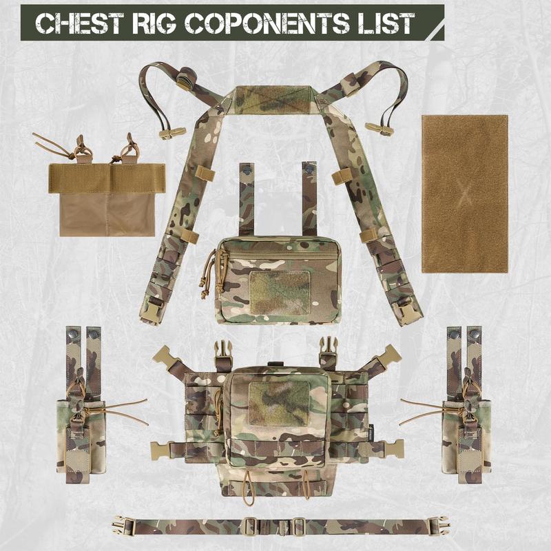 VOTAGOO Chest Rig-Sport Chest Rig New, Adjustable & Detachable Molle Micro Chest Rigs