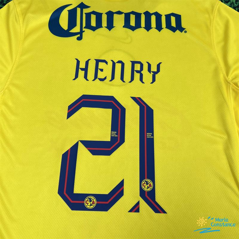 24 25 Mexican football League America Henry 21 home soccer jersey