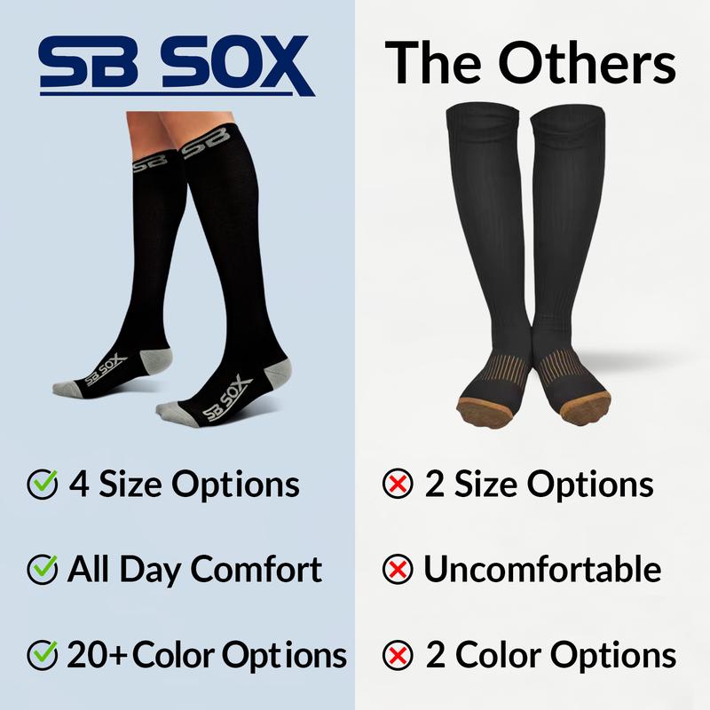 SB SOX Knee High Sports Socks for Men & Women - Best Socks for All Day Wear, Running, Athletic, & Travel