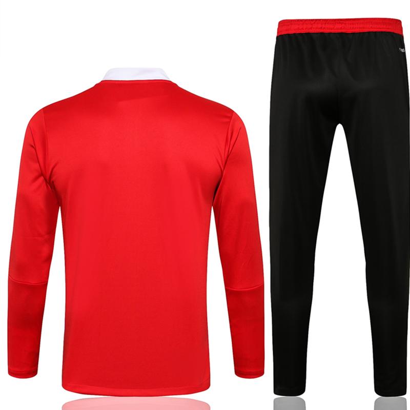 Long-sleeved tracksuit Bayern red slim-fit version High quality light book quick-drying breathable training suit set