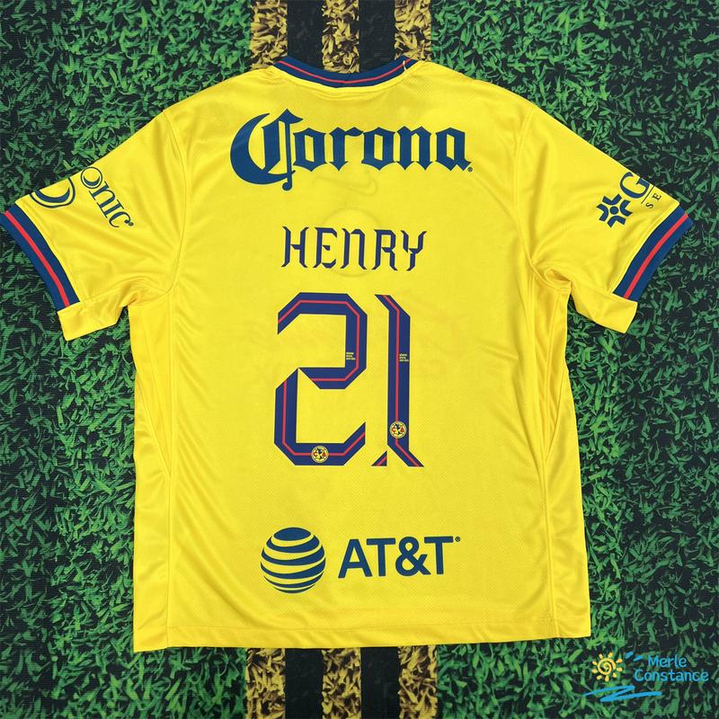 24 25 Mexican football League America Henry 21 home soccer jersey