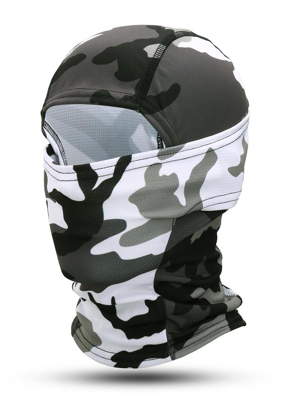 Unisex Sporty Camouflage Pattern Face Covering Mask,  Breathable Balaclava Cap for Men & Women, Quick Drying Sports Face Mask for Outdoor Activities