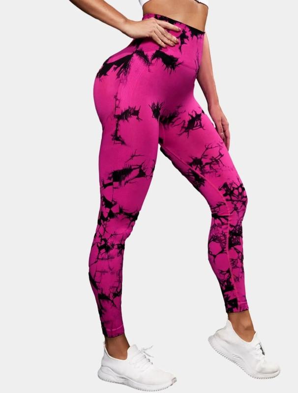 2 Pack  Tie Dye High Waisted Comfortable Workout Leggings for Women - Scrunch Rear Lifting Tummy Control Yoga Gym Athletic Pants