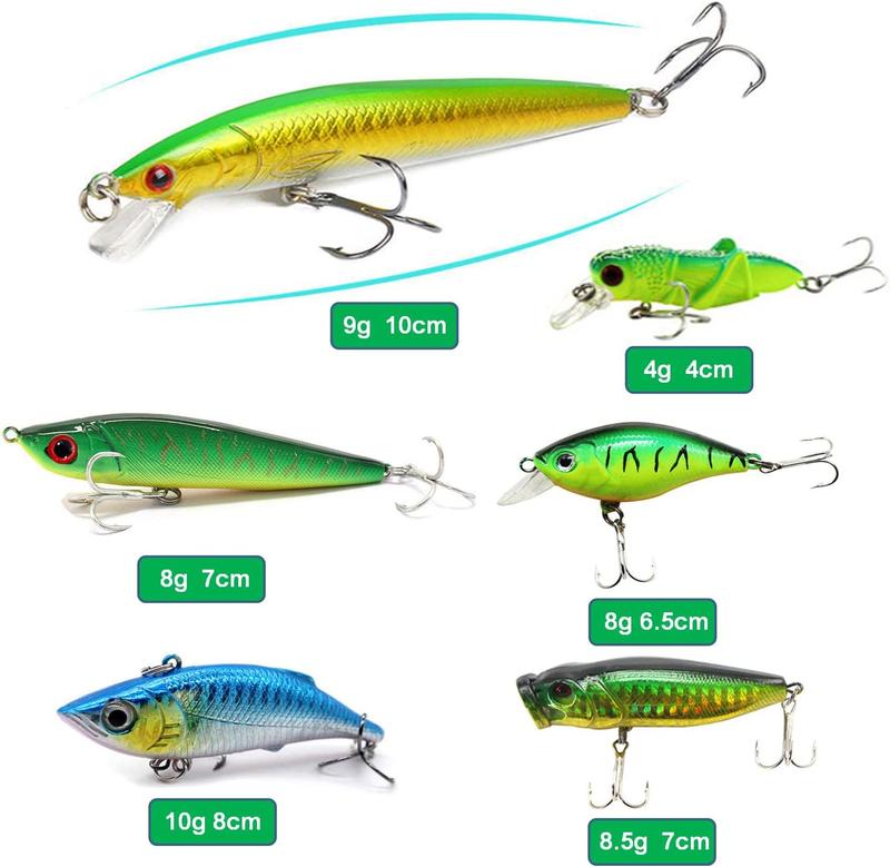 437 243Pcs Fishing Lures Kit for Freshwater &Saltwater,Bass Fishing Lure Kit Trout Bass Salmon Walleye, Fishing Hooks,Fishing Tackle Box, Fishing Accessories Kit, Lifelike Fish