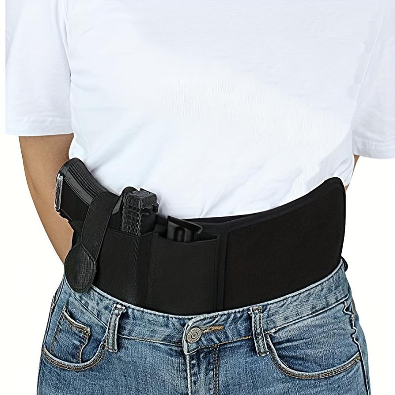 Belly Band Holster for Concealed Carry, for Men & Women, Elastic Breathable Holster for Most Pistols and Revolvers, Universal Fit Black